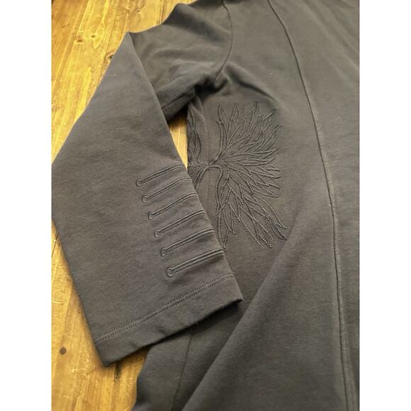 Soft Surroundings Tallulah Jacket Size Large Gray Embroidered Military Swing - Picture 16 of 16